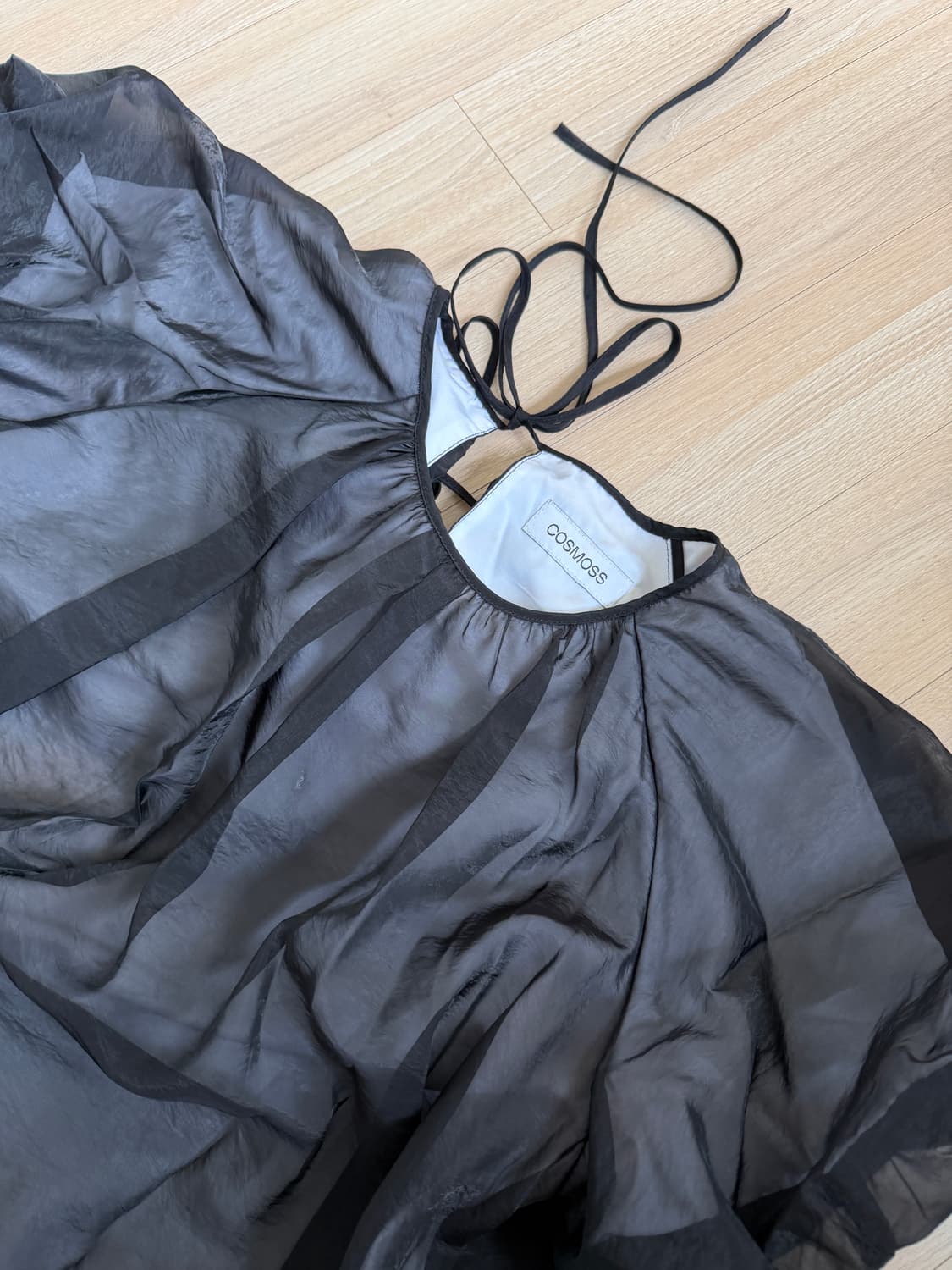 COSMOSS volume mini dress (sheer black) 상품이미지6