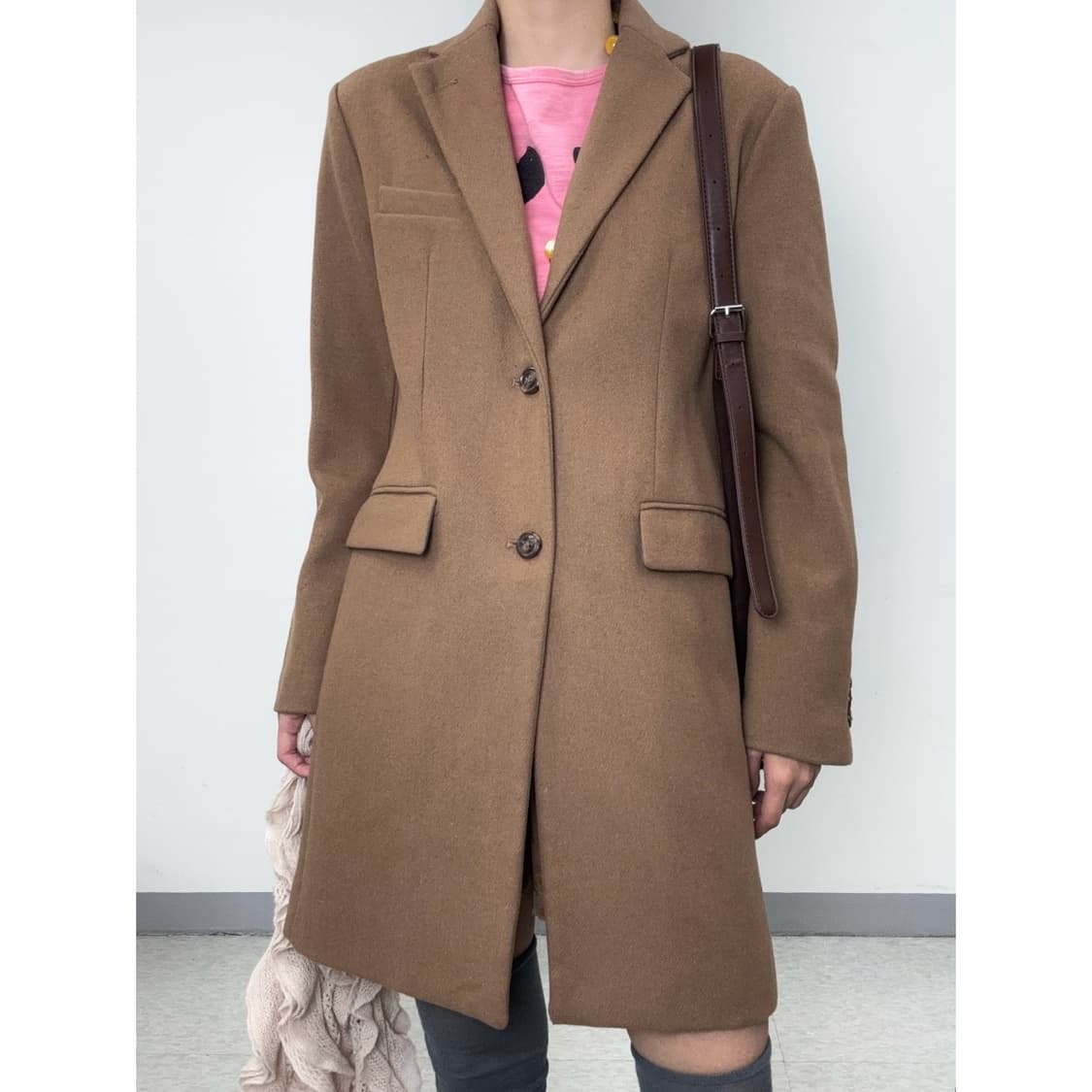 빈티지 브라운 울 코트 상품이미지3
