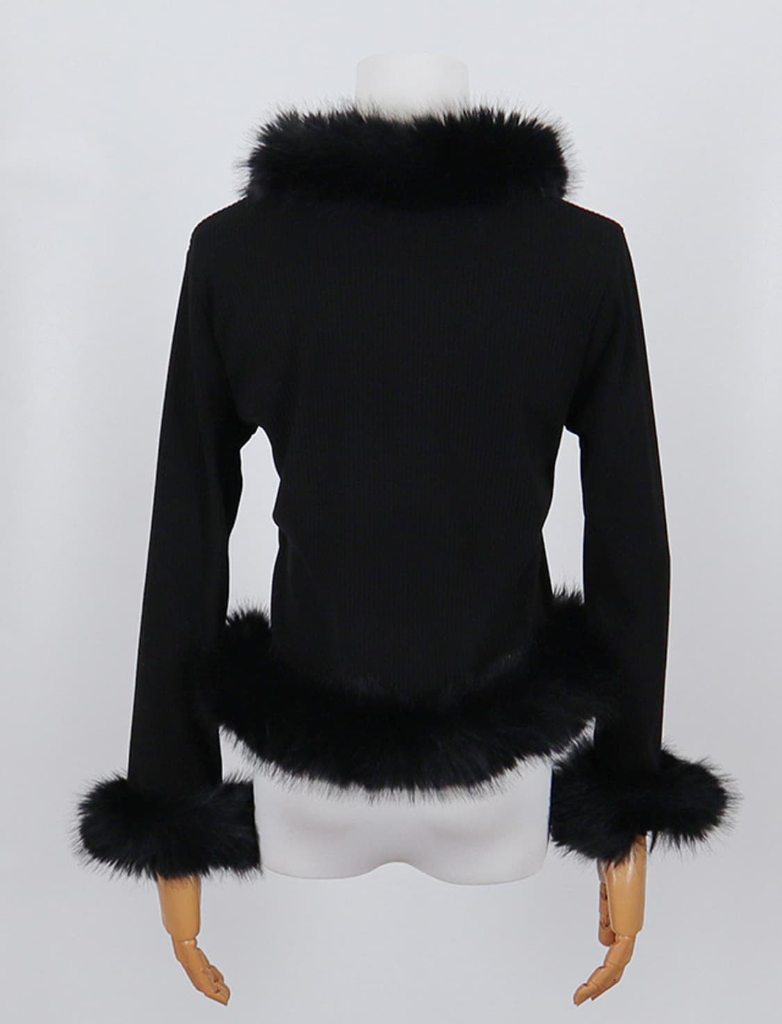 연말 파티룩 퍼트리밍 가디건 블랙 상품이미지3