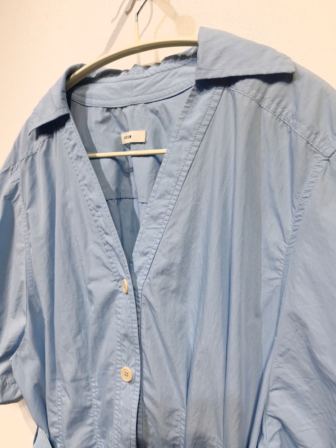 한섬 시스템(SYSTEM)오픈카라넥 벨티드 원피스 상품이미지3