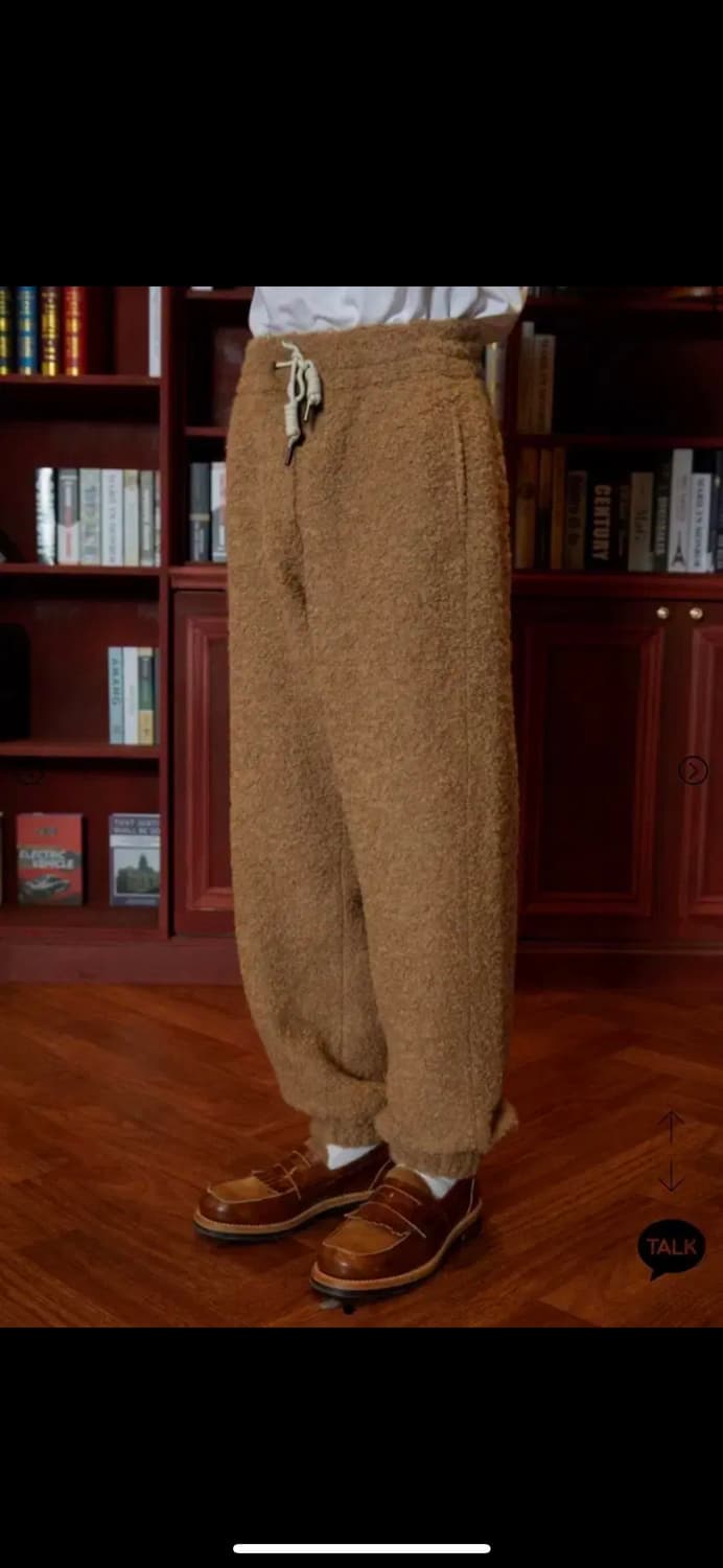 stu Boucle Wool Jogger Pants Camel 상품이미지2