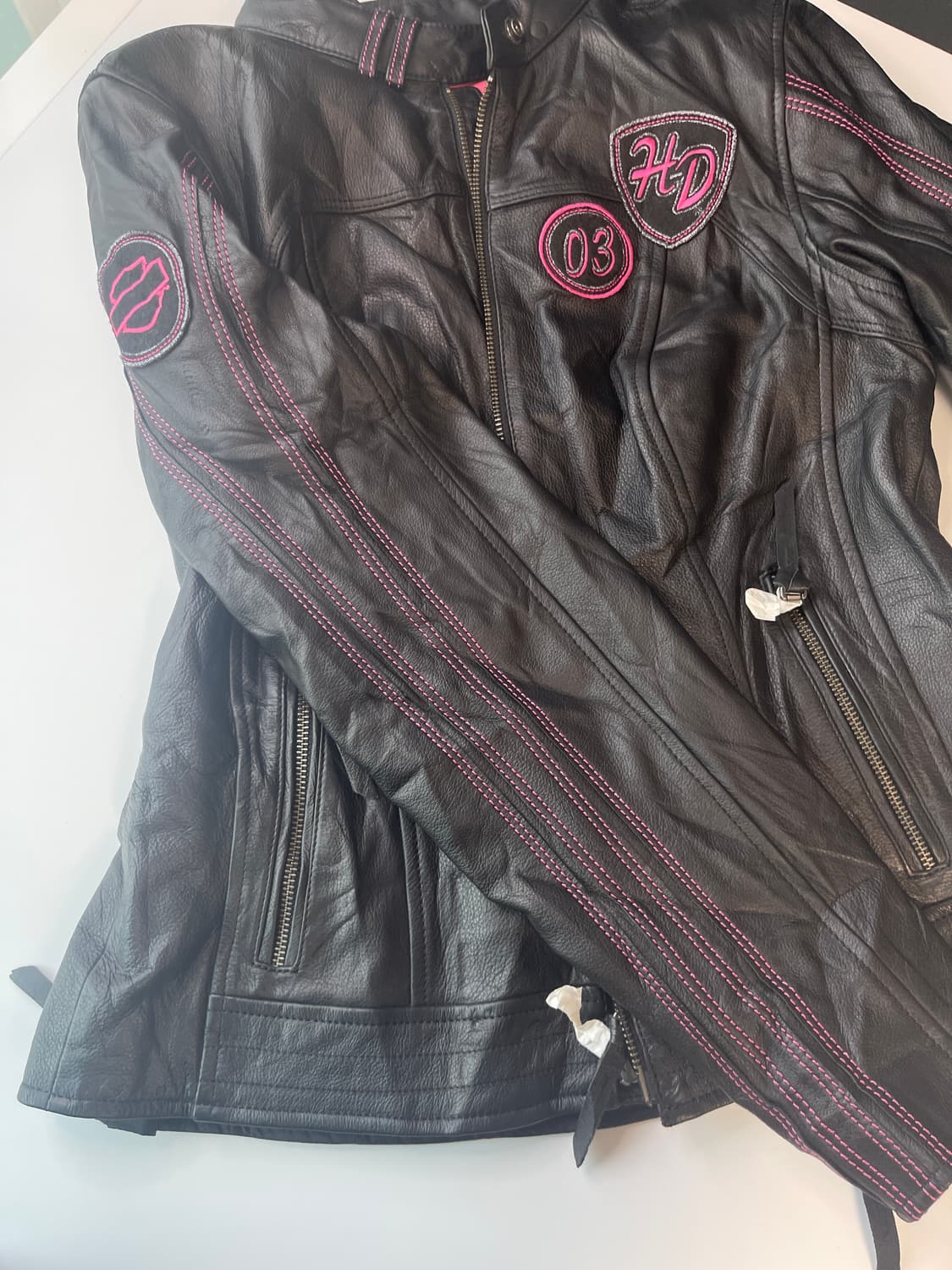 할리데이비슨 여성 가죽자켓 핑크라벨 상품이미지8