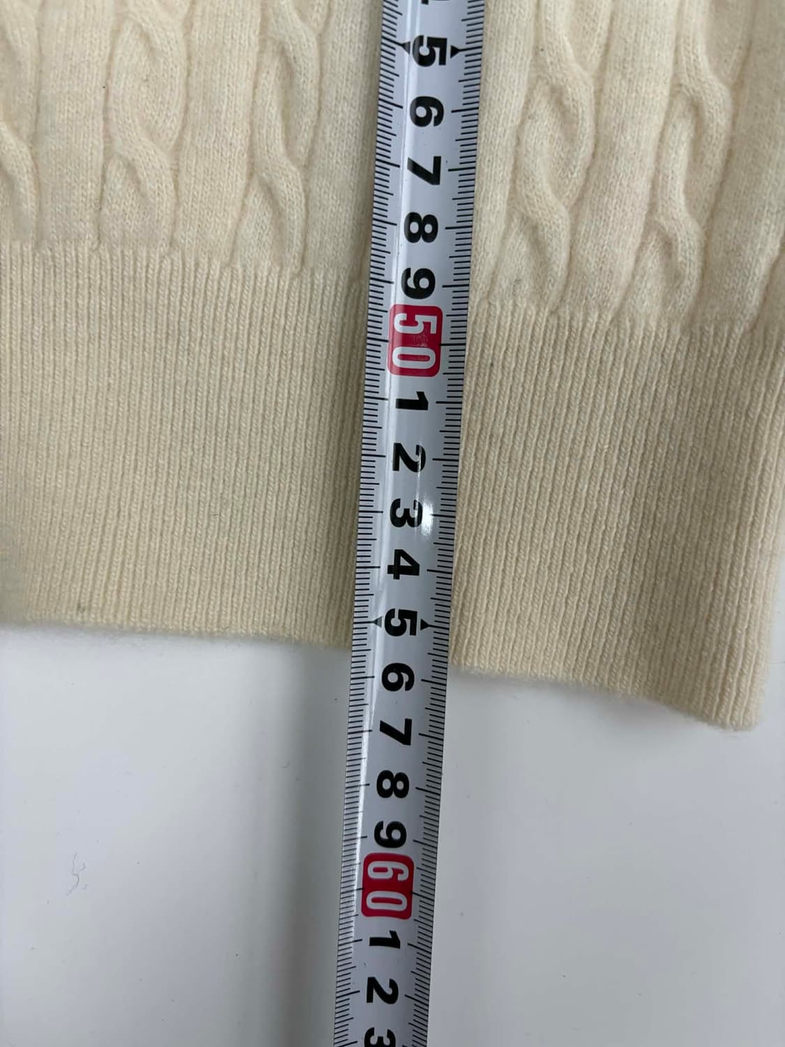 라코스테 아이보리 울 캐시미어 케이블 걸즈 니트(90) 상품이미지6