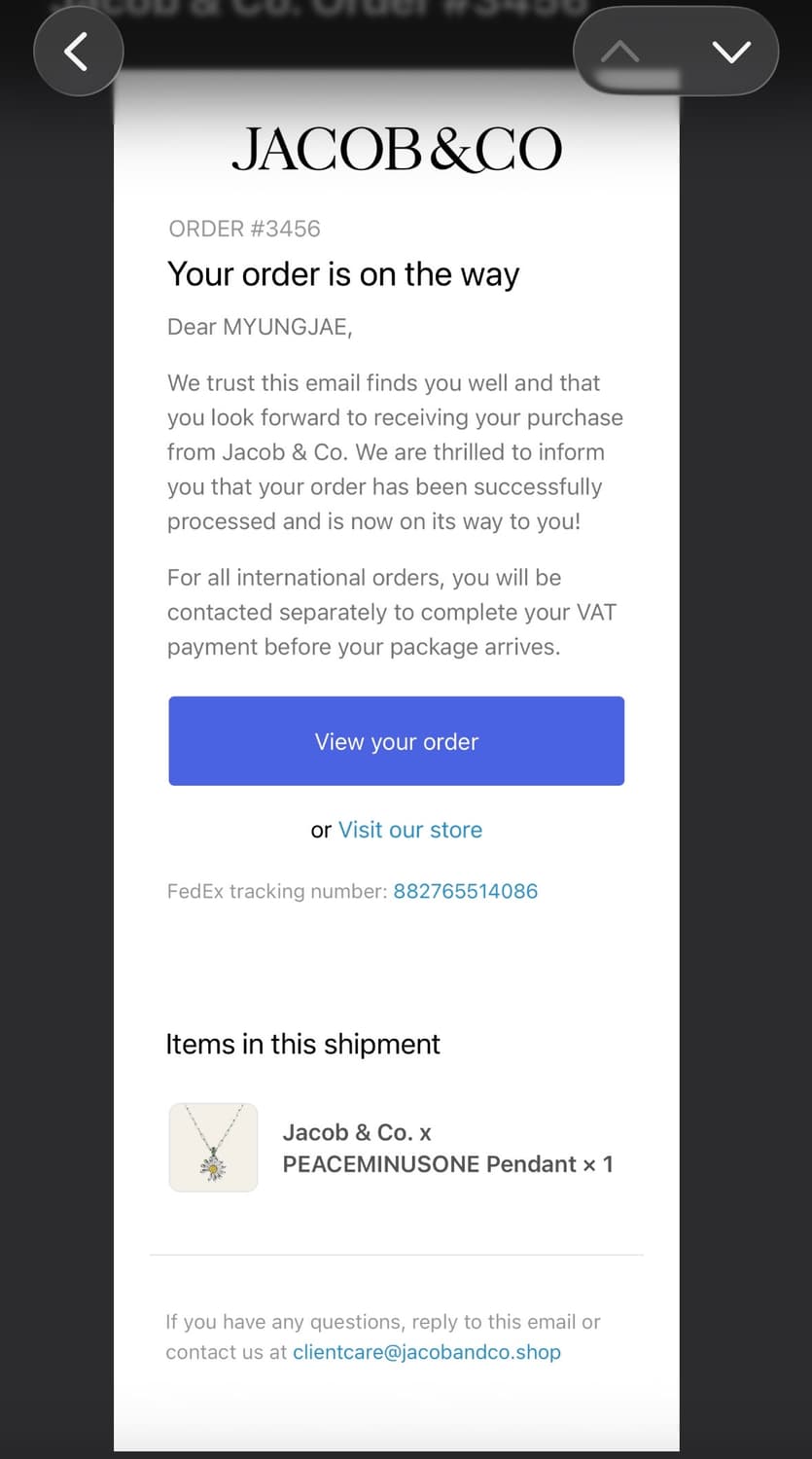 피스마이너스원 제이콥앤코 목걸이 실버 상품이미지5