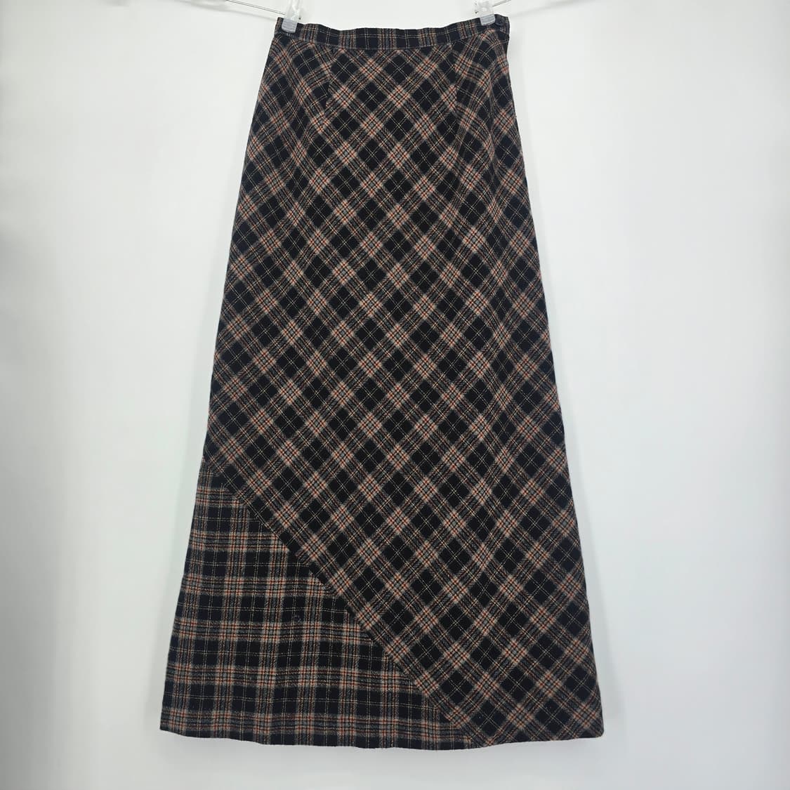 일본빈티지 체크 롱롱 스커트 25" 상품이미지1