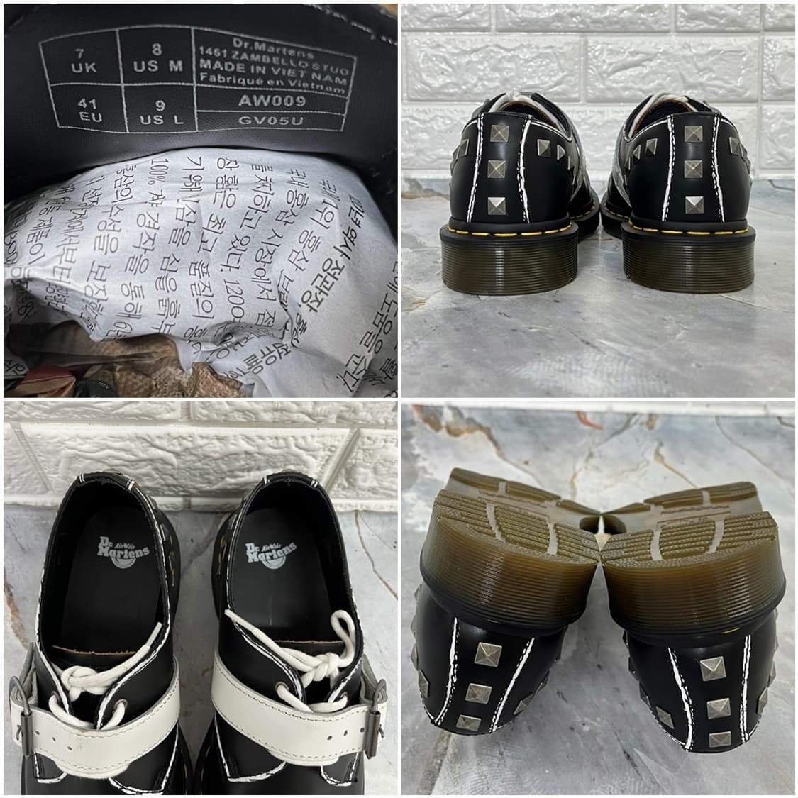 닥터마틴 1461 잠벨로 스터드 블랙 260 UK7 상품이미지6