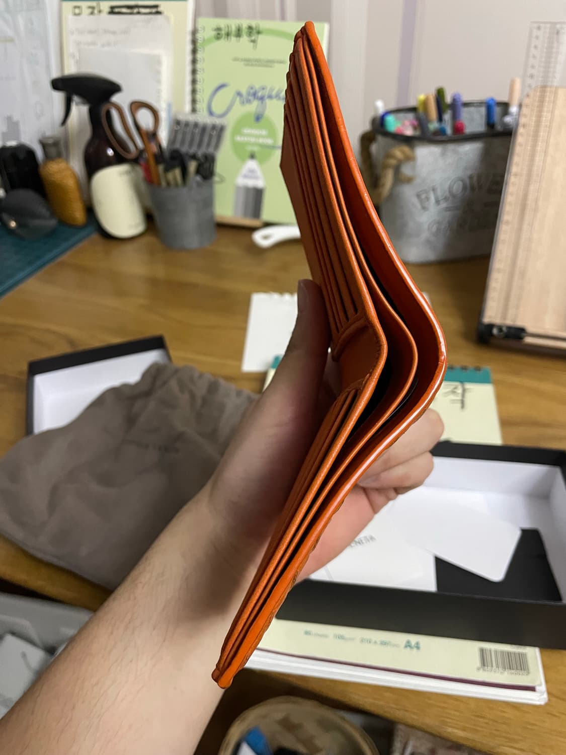 보테가베네타 인트레치아토 반지갑 오렌지 상품이미지2