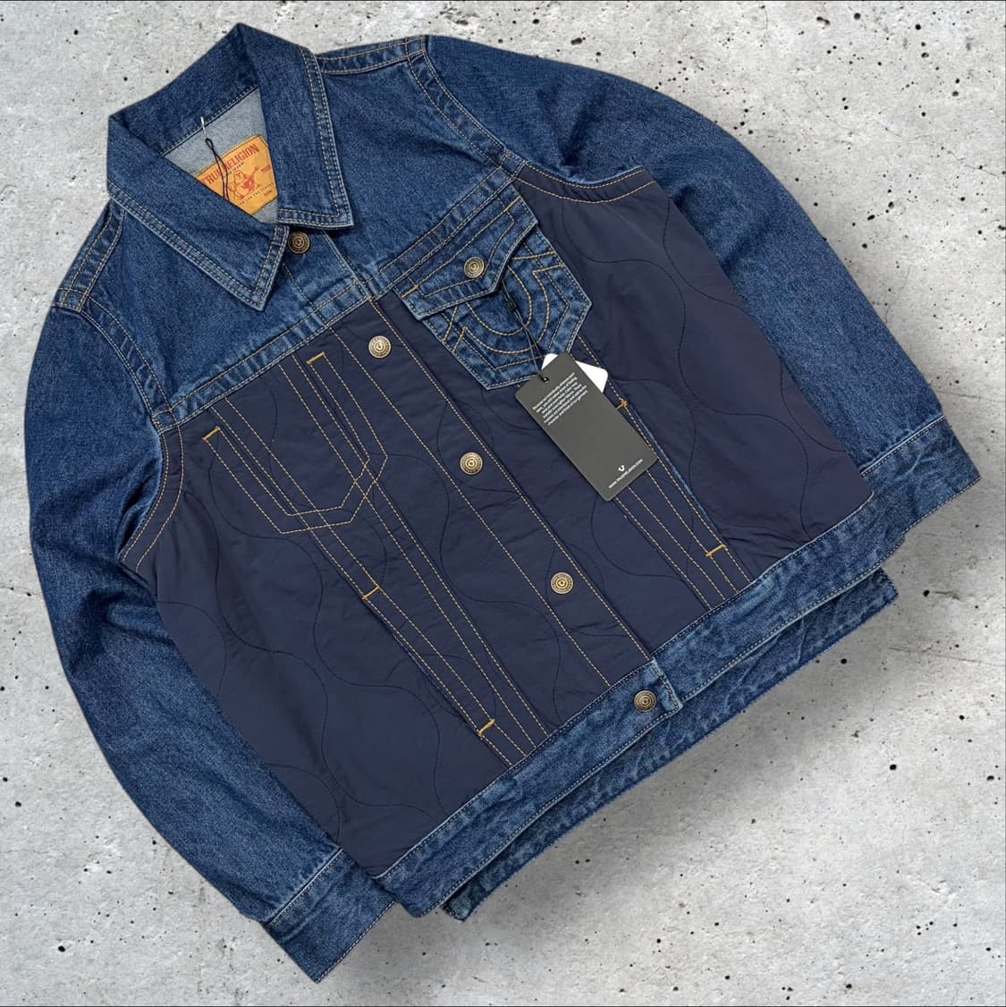 [S] 트루릴리젼 데님 퀼팅 자켓 블루 새상품 B473 상품이미지1