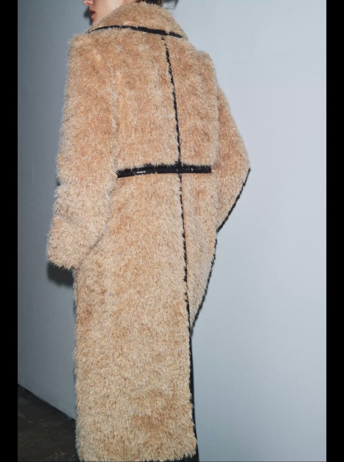 S(KR 55) 자라 리미티드 에디션 롱 페이크 시어링 코트 상품이미지4