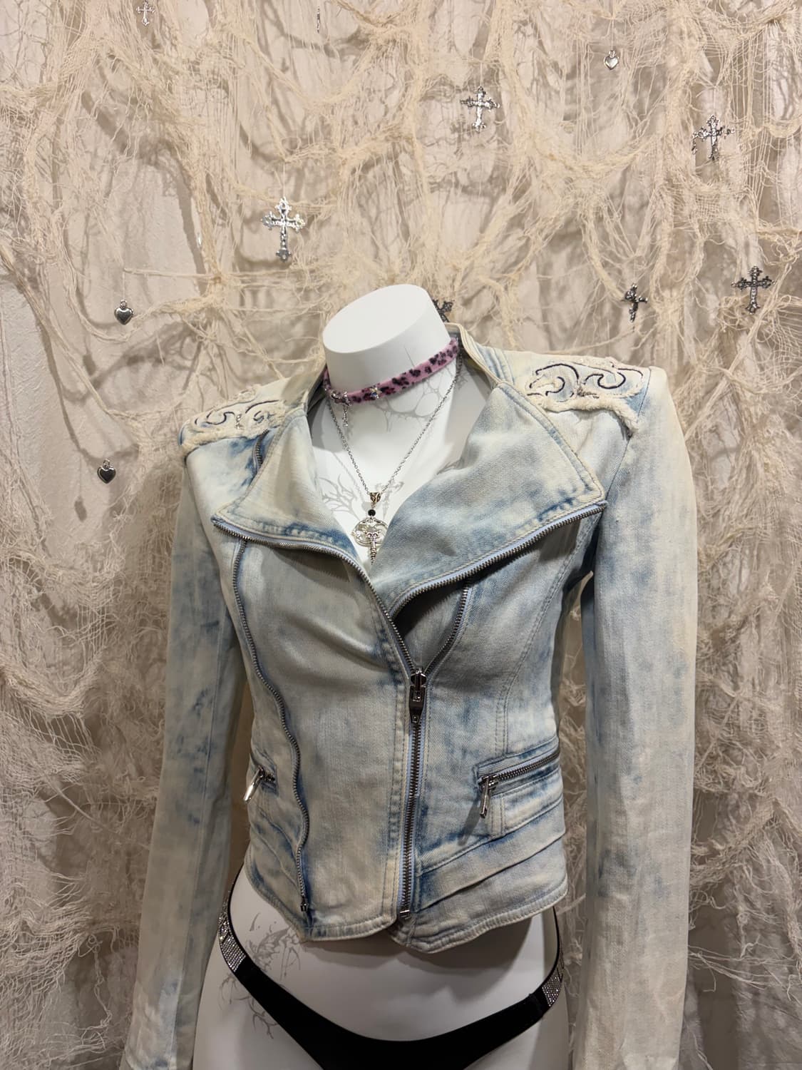 Oriental cubic washing crop zip  jacket 상품이미지9