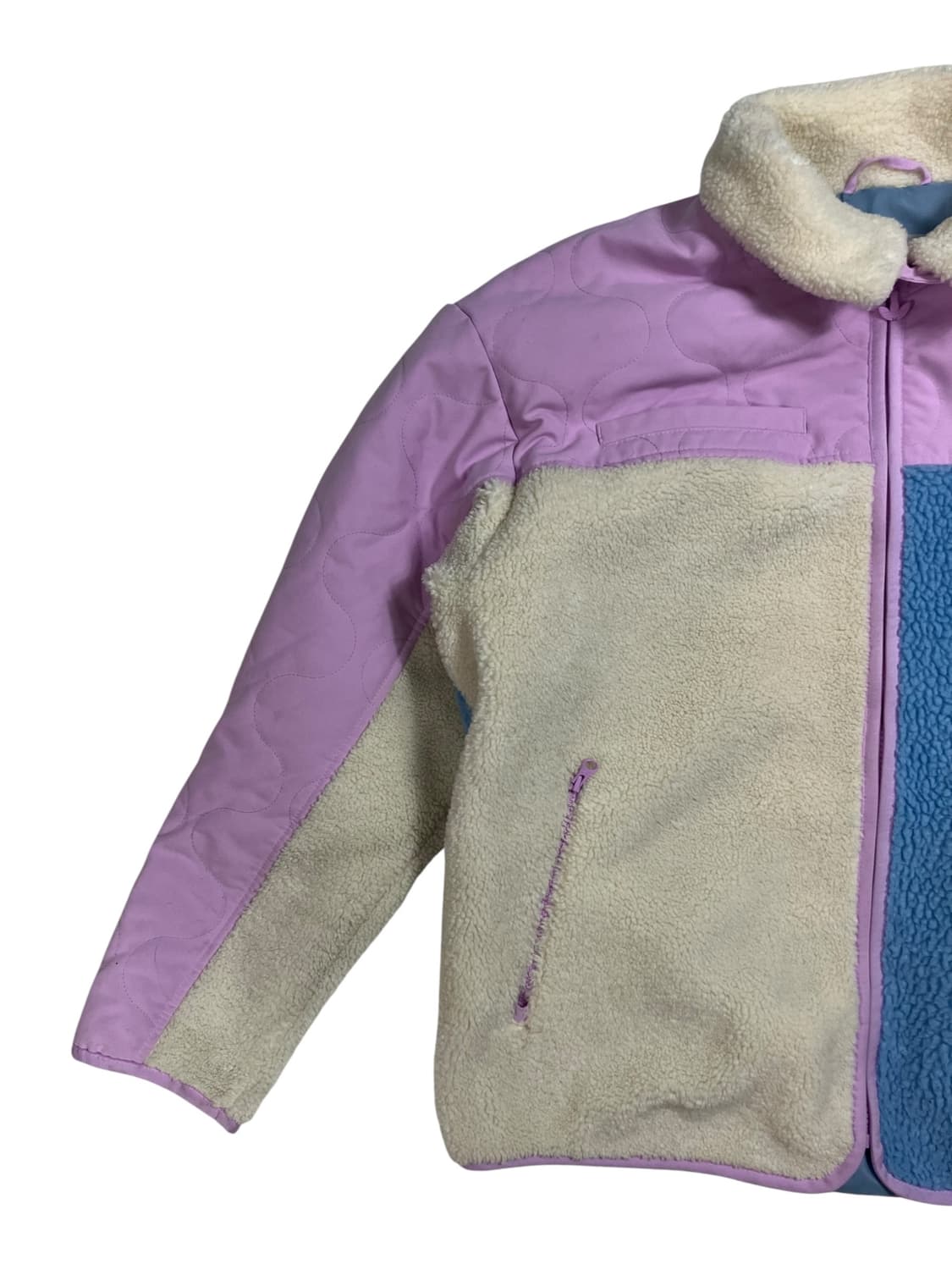 아디다스 컬러블록 뽀글이 플리스 집업 S 상품이미지5