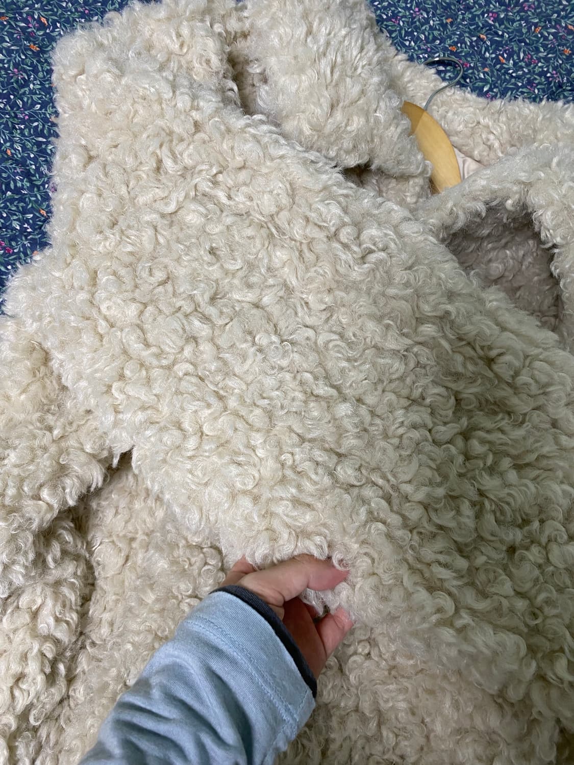 뽀글이 퍼 자켓 아이보리 베이지 상품이미지7