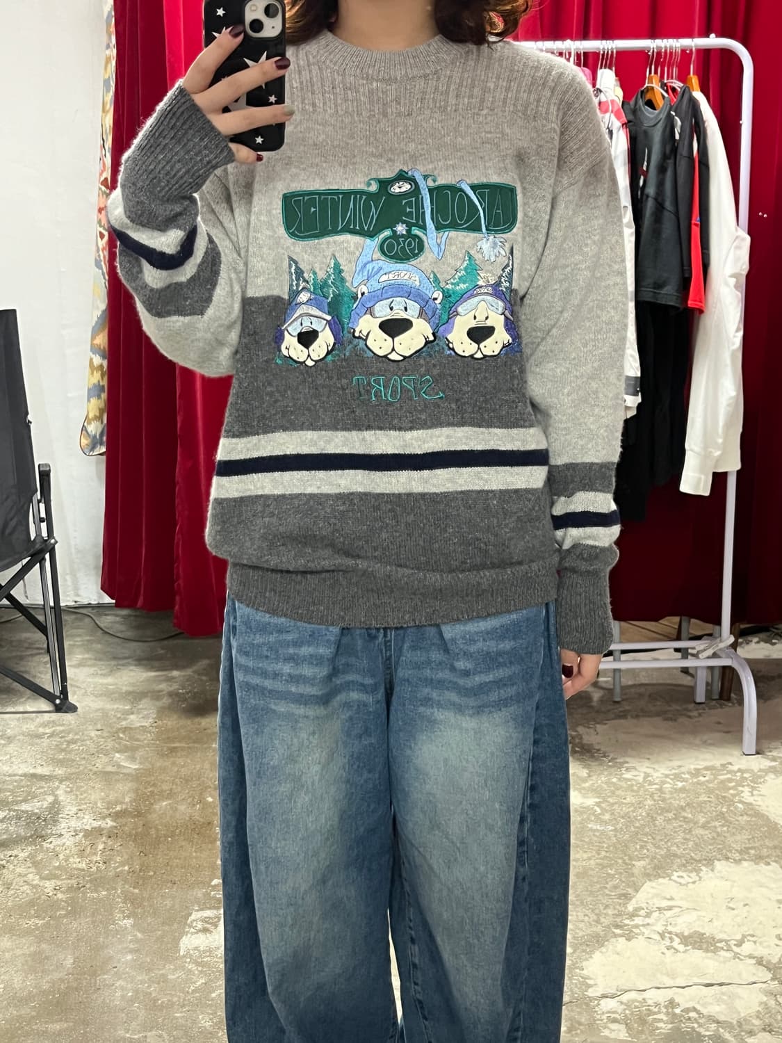 Wool 100% 울100% 곰돌이 니트 상품이미지3