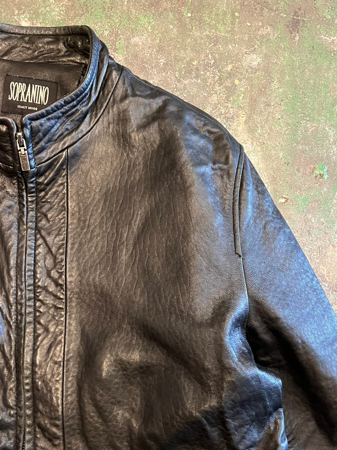 [L] 양가죽 레더 자켓 블랙 미니멀 싱글 라이더 빈티지 가죽 상품이미지2