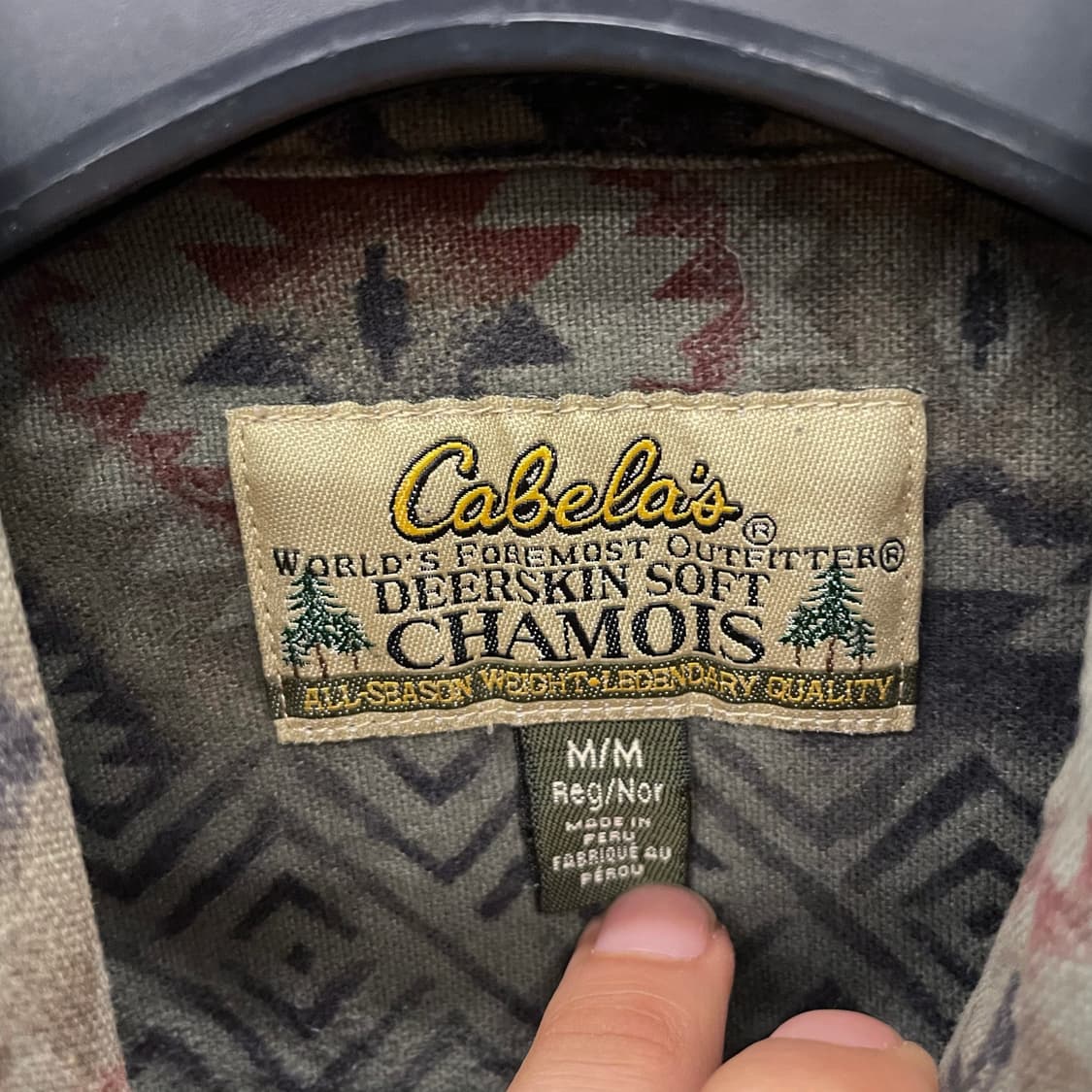 00s Cabela's 아즈텍 패턴 디어 스킨 포켓 셔츠 상품이미지6