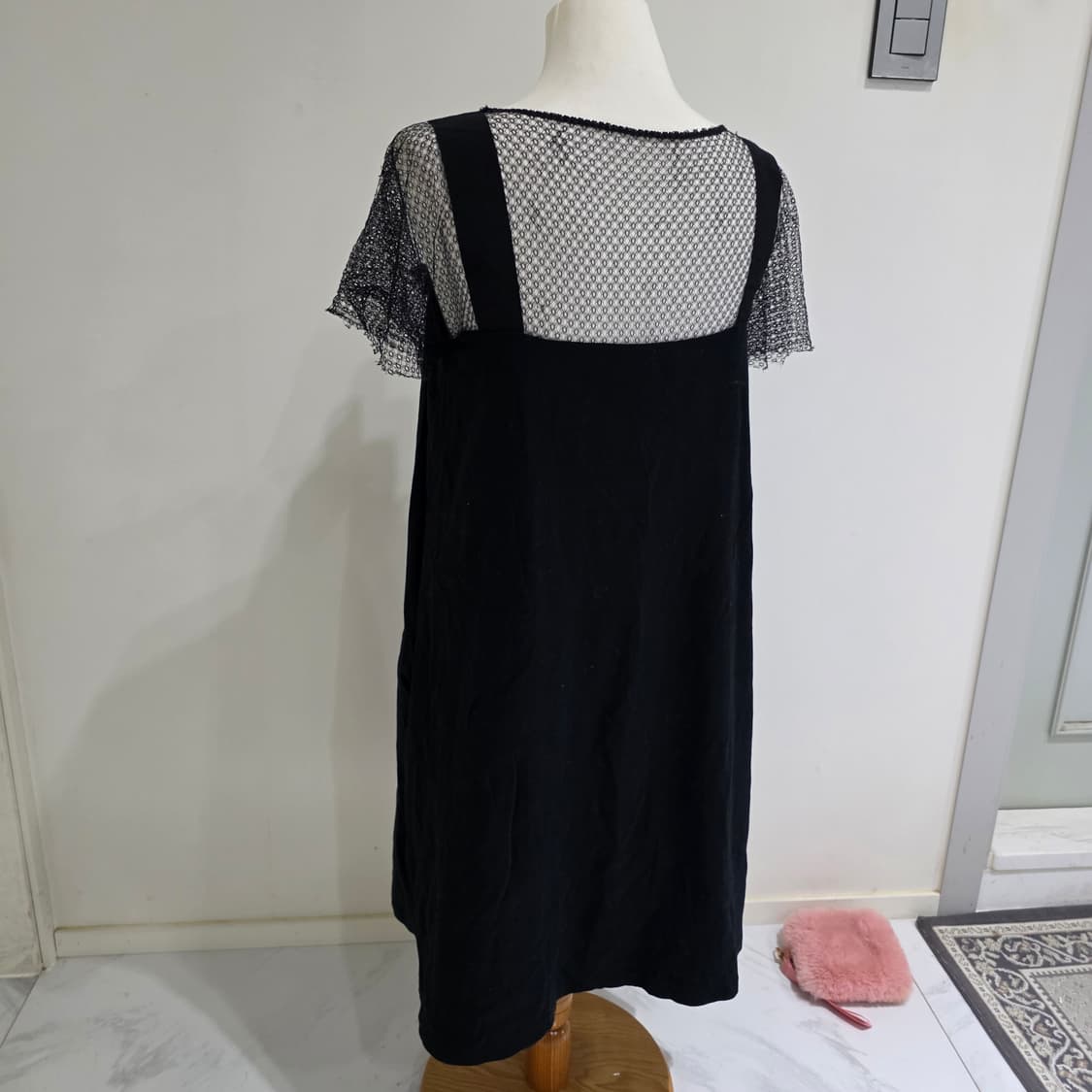 레드발렌티노 일본판 고전빈티지)블랙 레이스 러플 로맨틱 원피스 상품이미지4