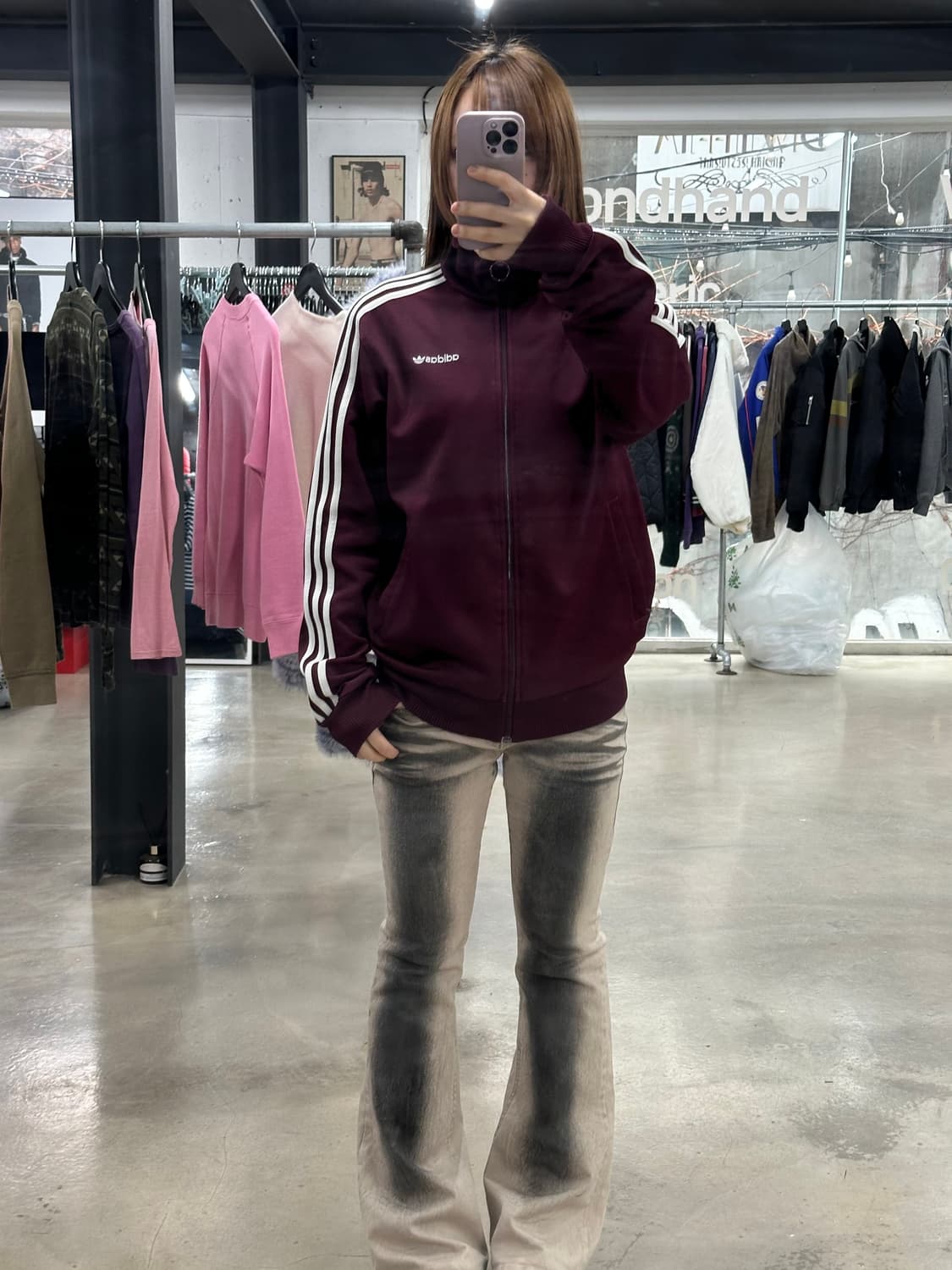 아디다스 베켄바우어 트랙 져지 버건디 상품이미지4