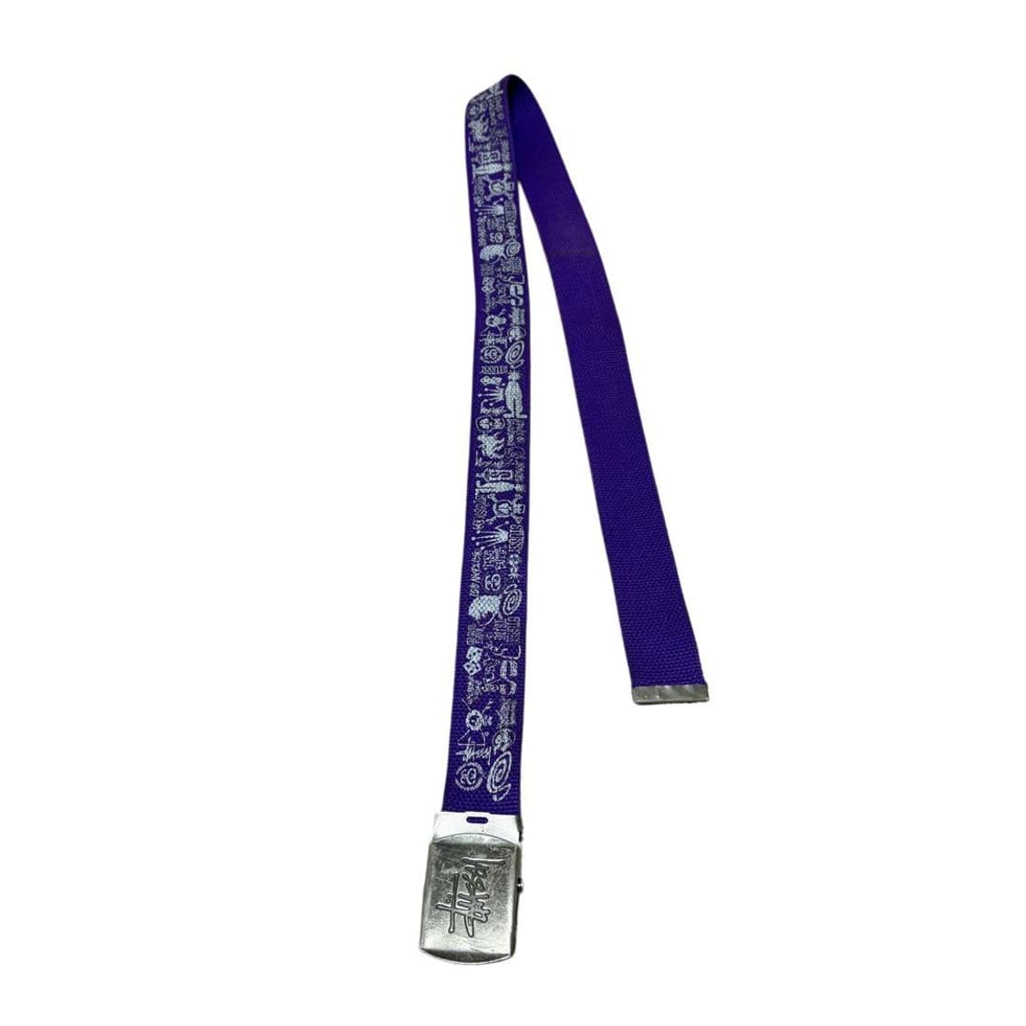 00s 스투시 올오버 로고 웹 벨트 퍼플 상품이미지2