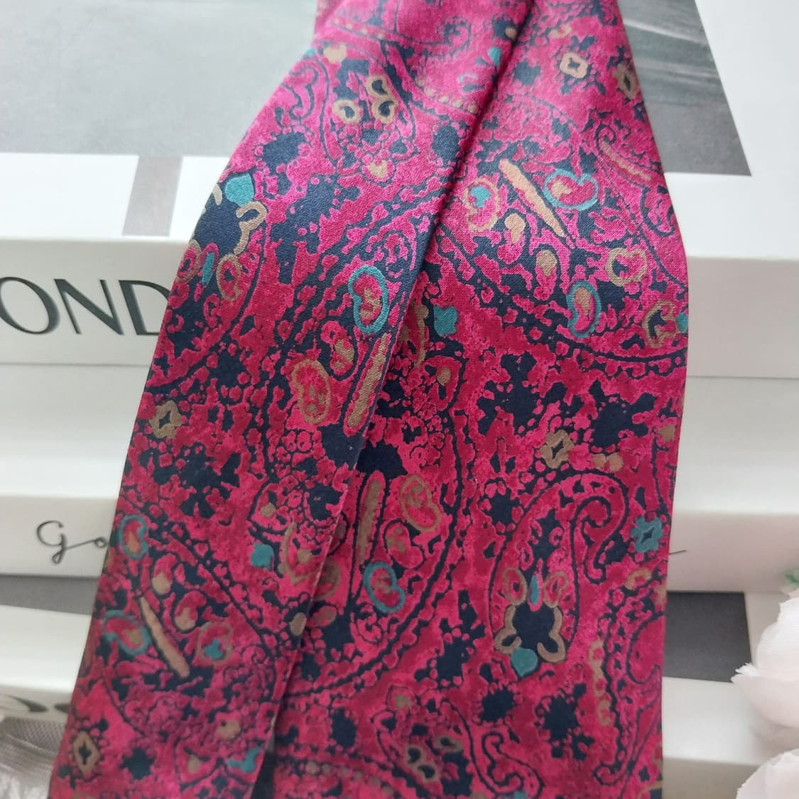 니나리치 실크 진핑크 페이즐리 넥타이 8.2cm A+등급 K1257
 상품이미지2