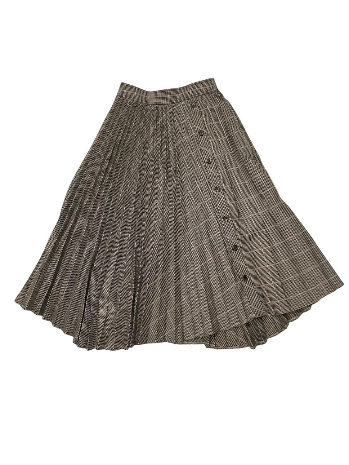 질스튜어트 체크 플리츠 버튼 포인트 롱스커트 66-77 상품이미지3