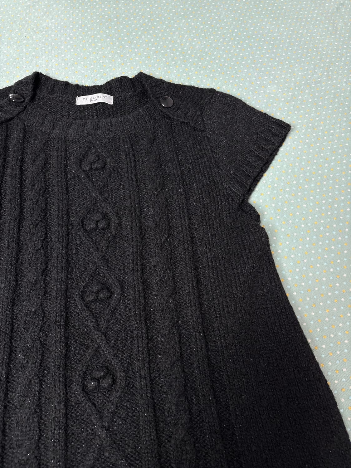 블랙 니트 반소매 원피스 상품이미지6