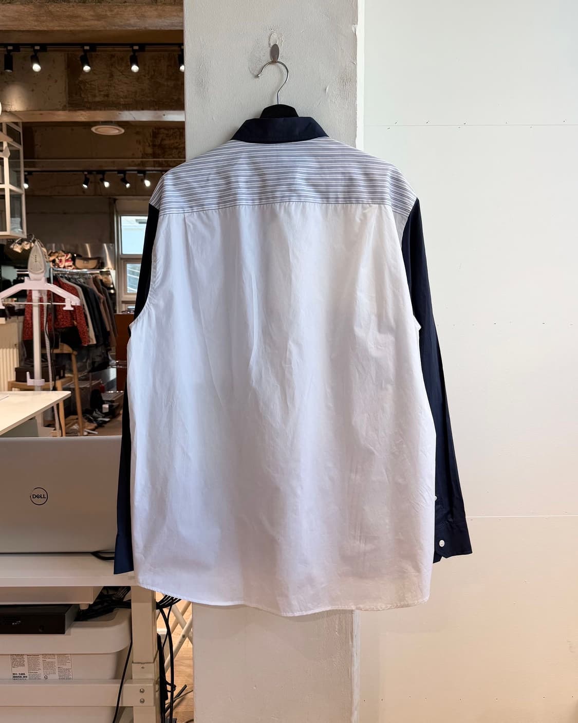 jw앤더슨 네이비 로고 자수 패치워크 셔츠 상품이미지7