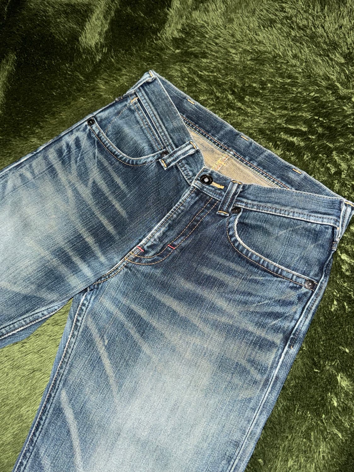 [29] wrangler 랭글러 재팬 레드 바텍 빈티지 워시드 데님 팬츠 상품이미지2
