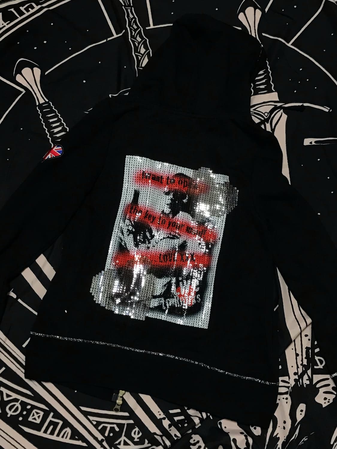 빈티지 펑크 백포인트 후드집업 상품이미지1