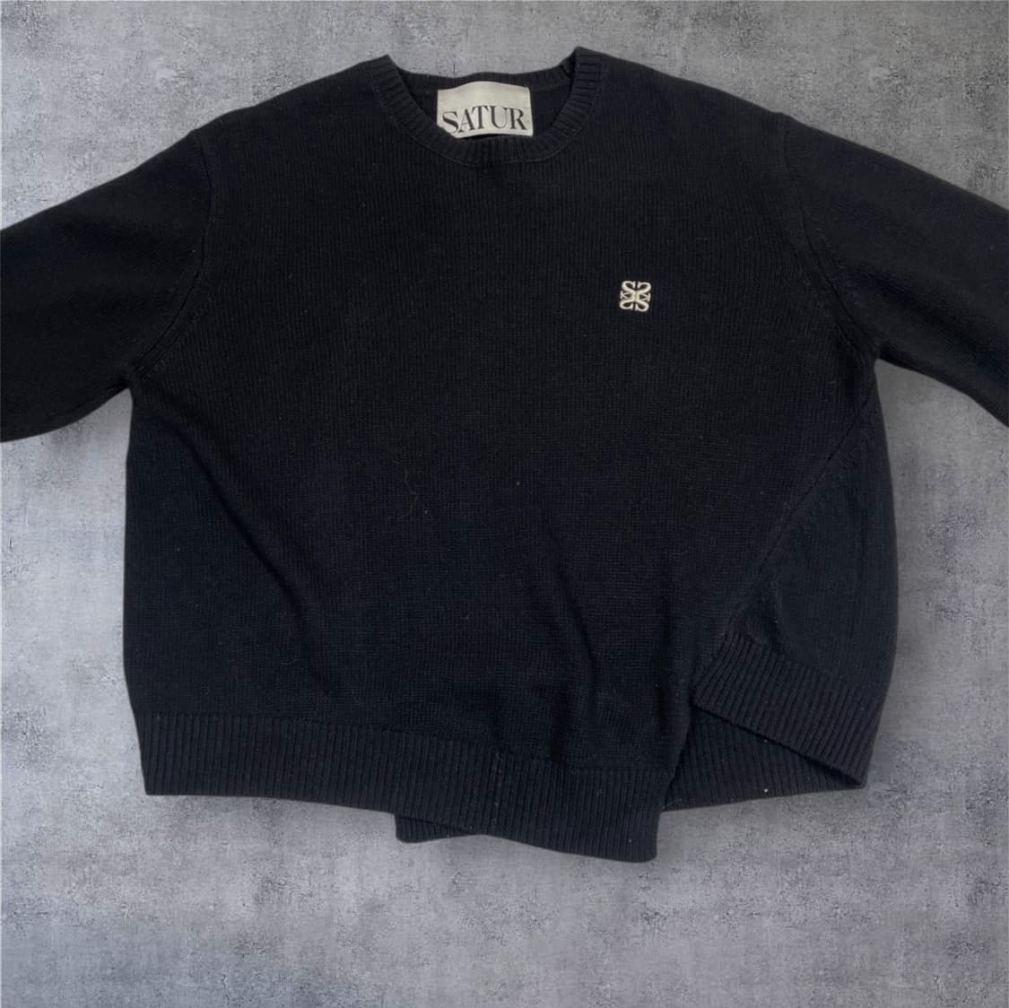 세터 Satur 블랙 더블린 언발란스 캐시미어 블렌드 니트 L 상품이미지5