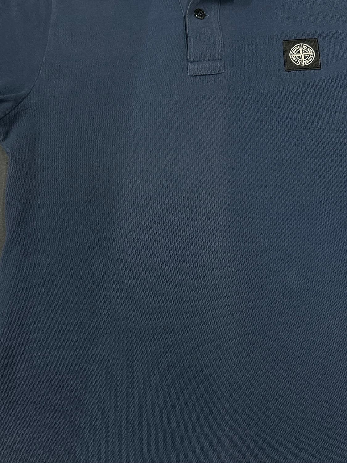스톤아일랜드 로고 패치 카라 반팔티 블루 상품이미지5