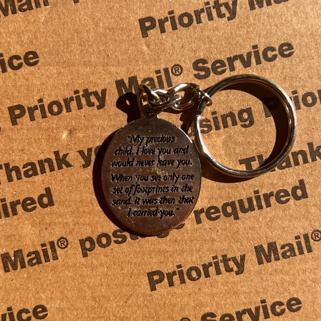 90s vtg Footprints Metal Keyring 상품이미지2