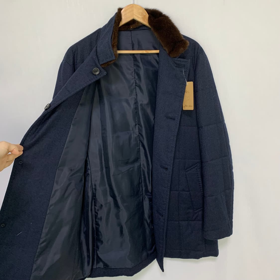 닥스 밍크퍼 카라 배색 퀄팅 패딩 코트 점퍼 빈티지 105 사이즈 상품이미지9