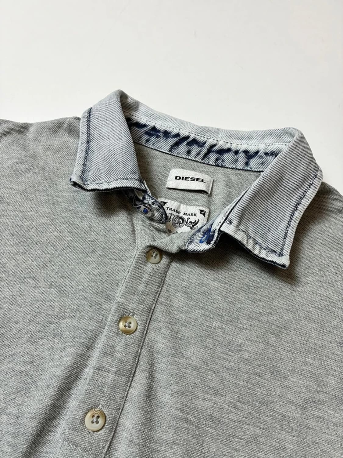 디젤 00's 스틸로고 데님 카라 반팔 티셔츠 PN9191 상품이미지3