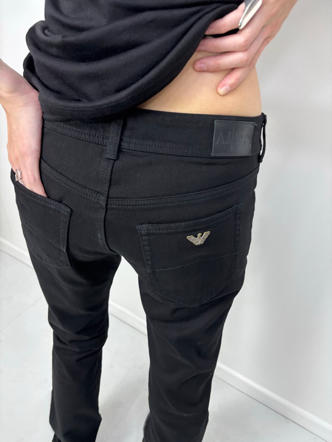 ARMANI SEMI BOOTCUT BLACK PANTS 상품이미지6