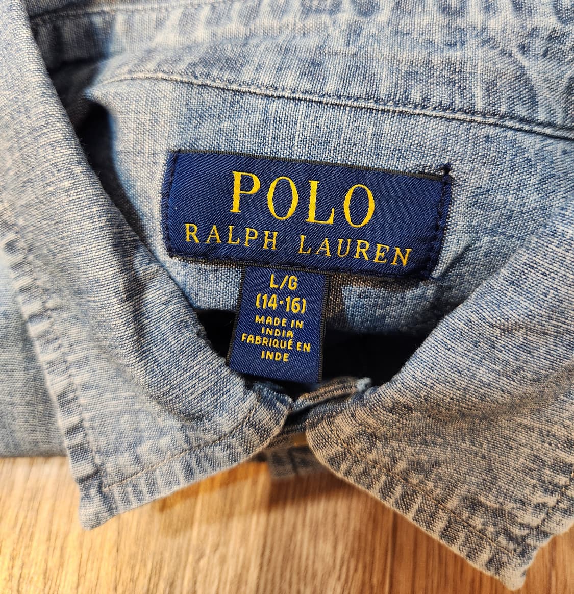 폴로 랄프로렌 데님 카라 카라 반팔 셔츠 상품이미지8