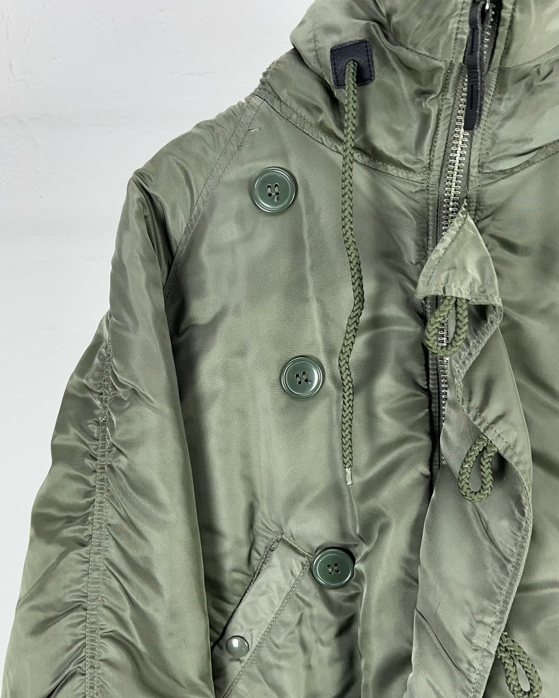 알파인더스트리 세이지 그린 n-2b 쇼트 웨이스트 파카 퍼 자켓 상품이미지3