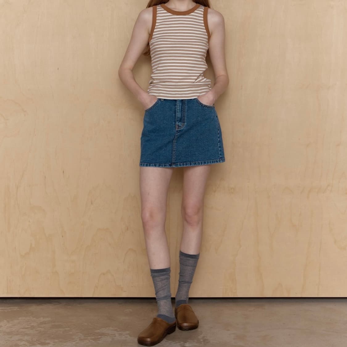브렌다브렌든서울 ringer sleeveless - brown 상품이미지2