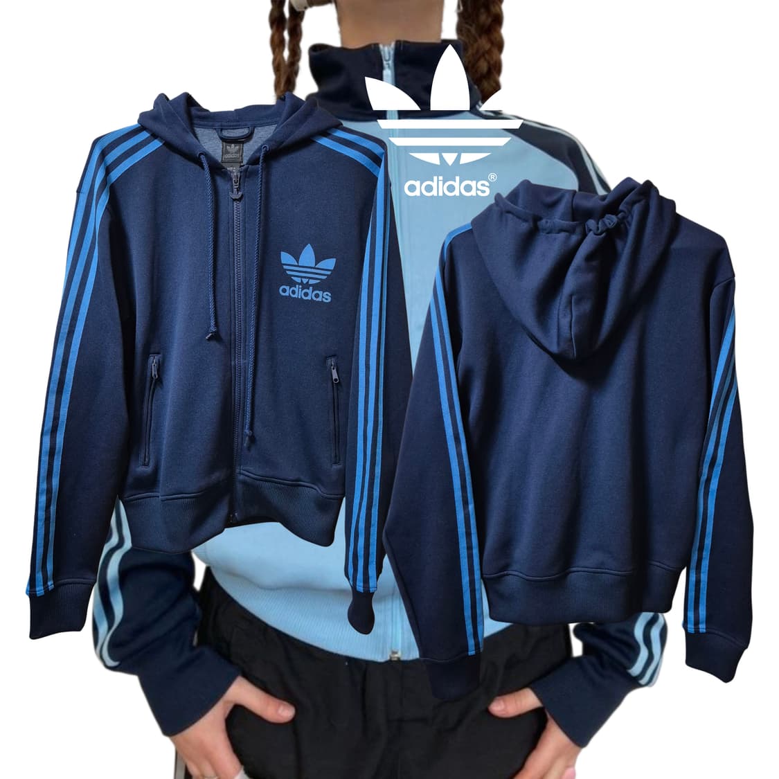 Adidas y2k Flock blue track hoodie 상품이미지1