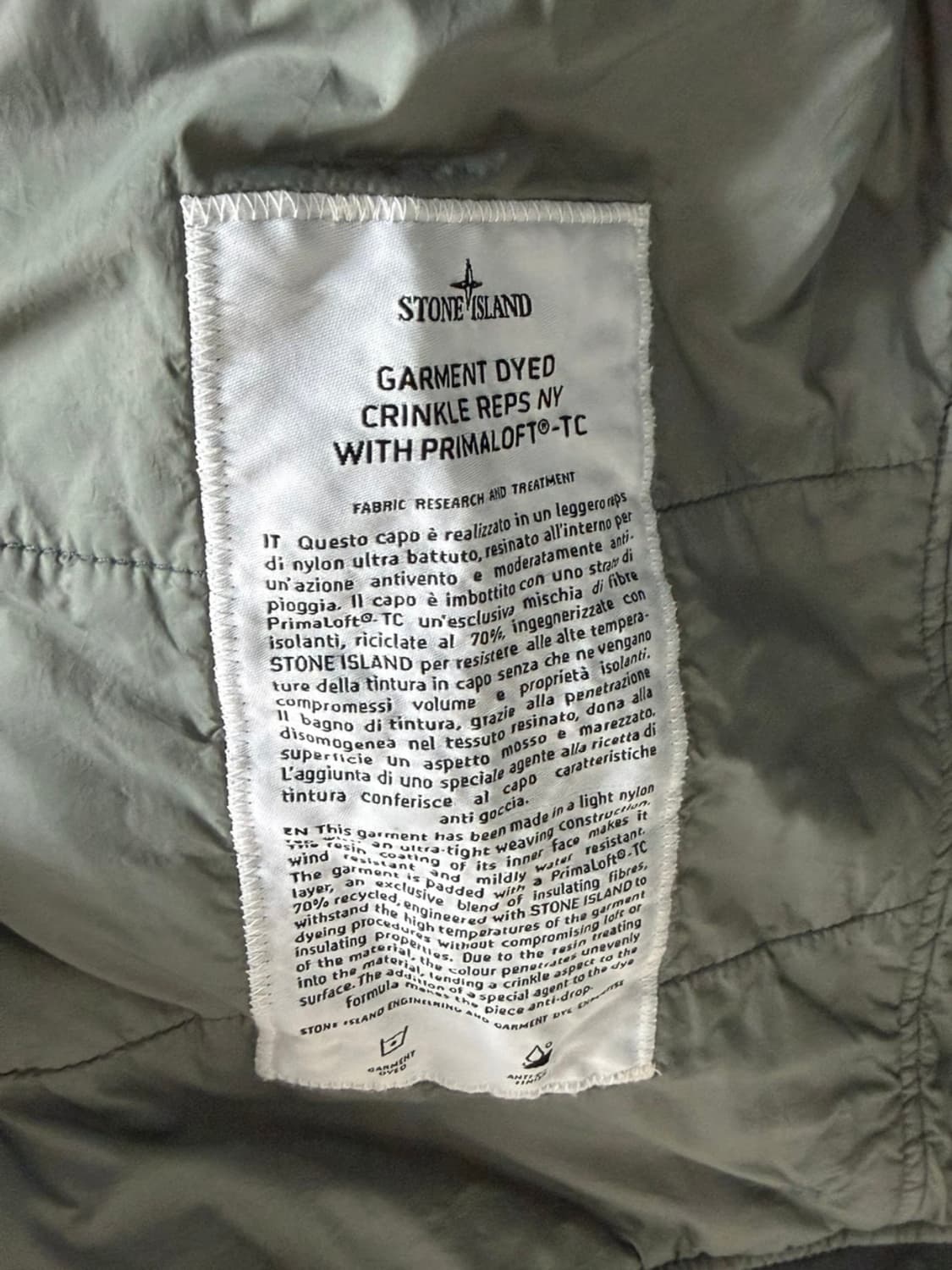 스톤아일랜드 클링클랩스 프리마로프트 자켓 상품이미지5