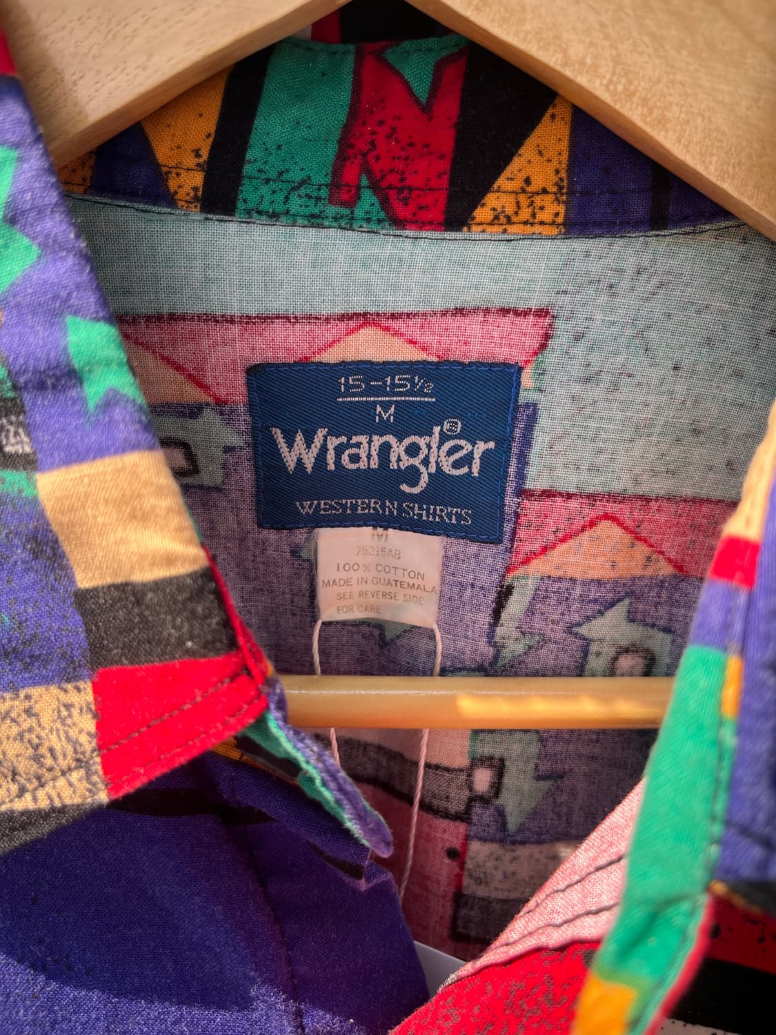 빈티지 Wrangler 브러쉬포퍼 나바호 패턴 셔츠 M 상품이미지3