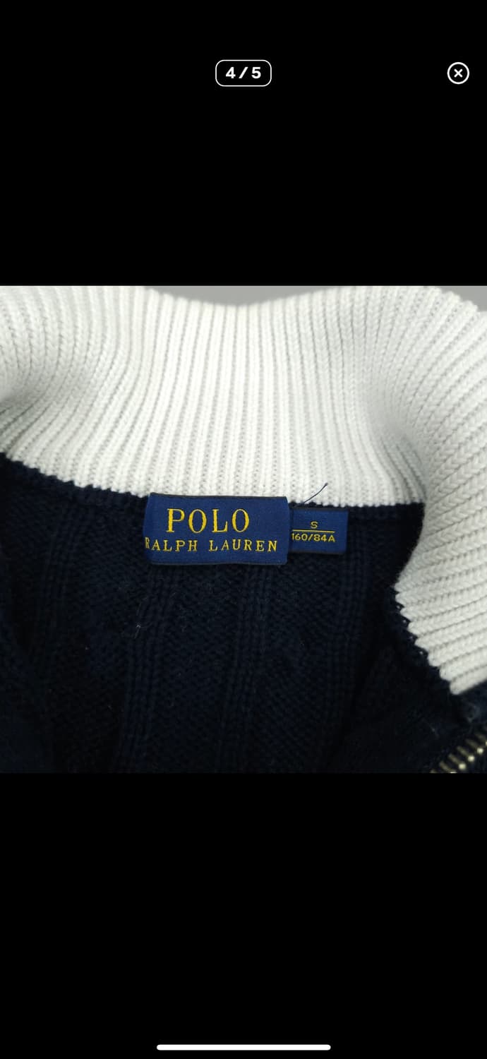 폴로 랄프 로렌 신형 여성 케이블 니트 집업 S 네이비 상품이미지4