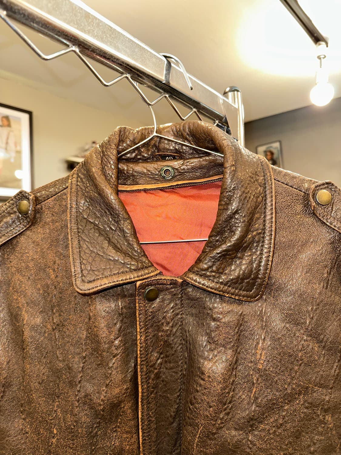 80’s Japanese cow-leather A-2 jacket 상품이미지5