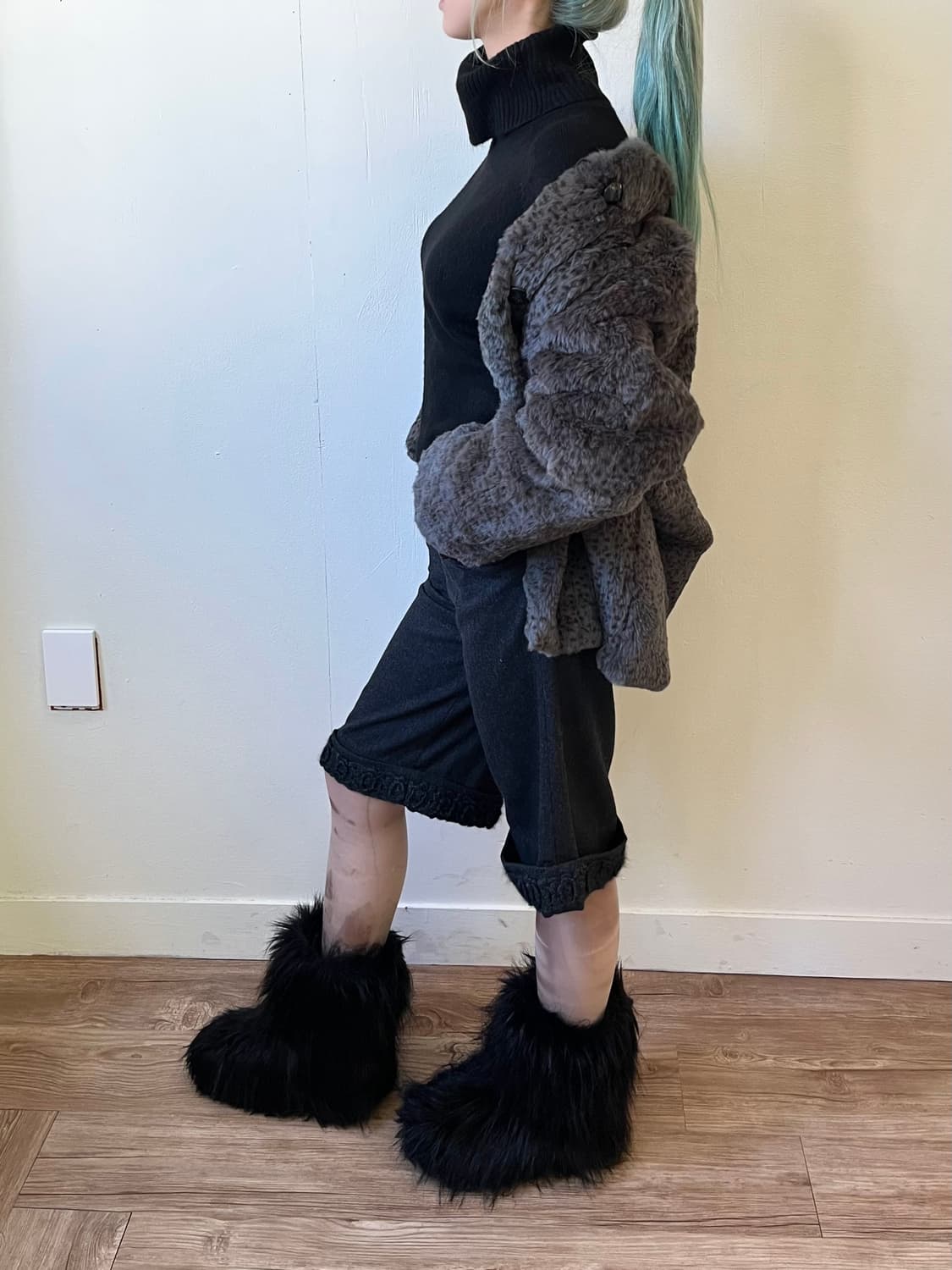 Anhydre 리버시블 래빗 퍼 자켓 상품이미지9