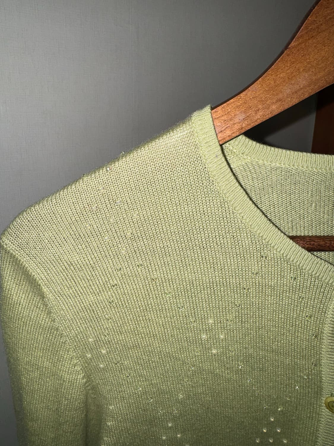 연두 진주 가디건 상품이미지2