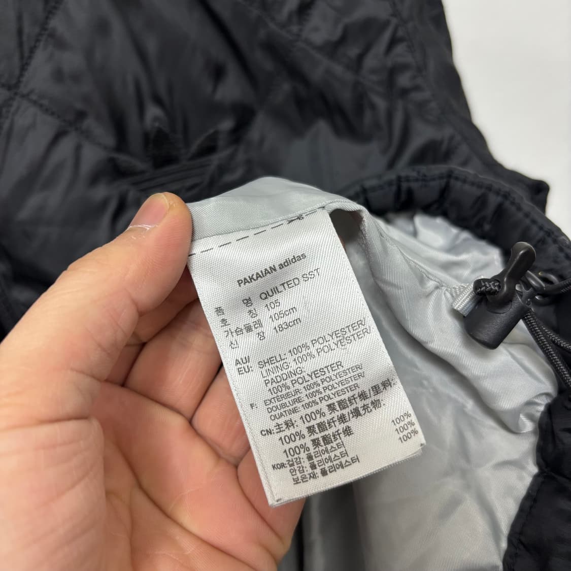 아디다스 블랙 삼선 퀼팅 자켓 상품이미지4