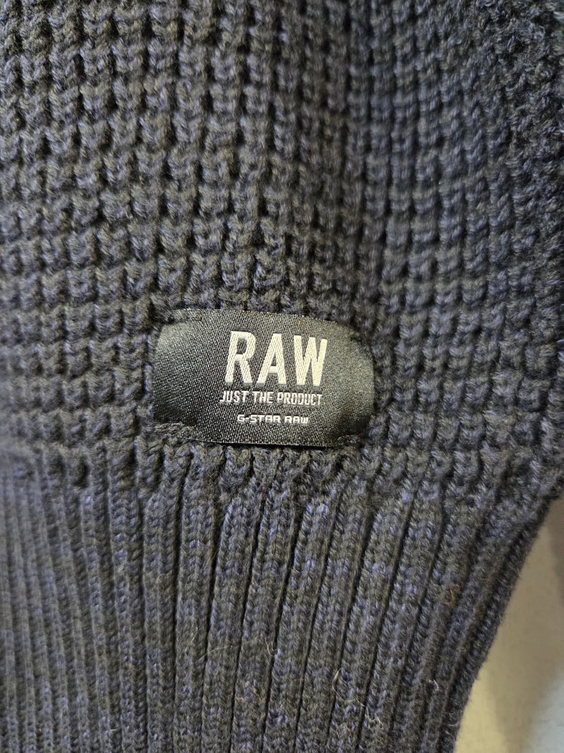 G스타 RAW 블랙 니트 탑 숄더패치(XS) 상품이미지3