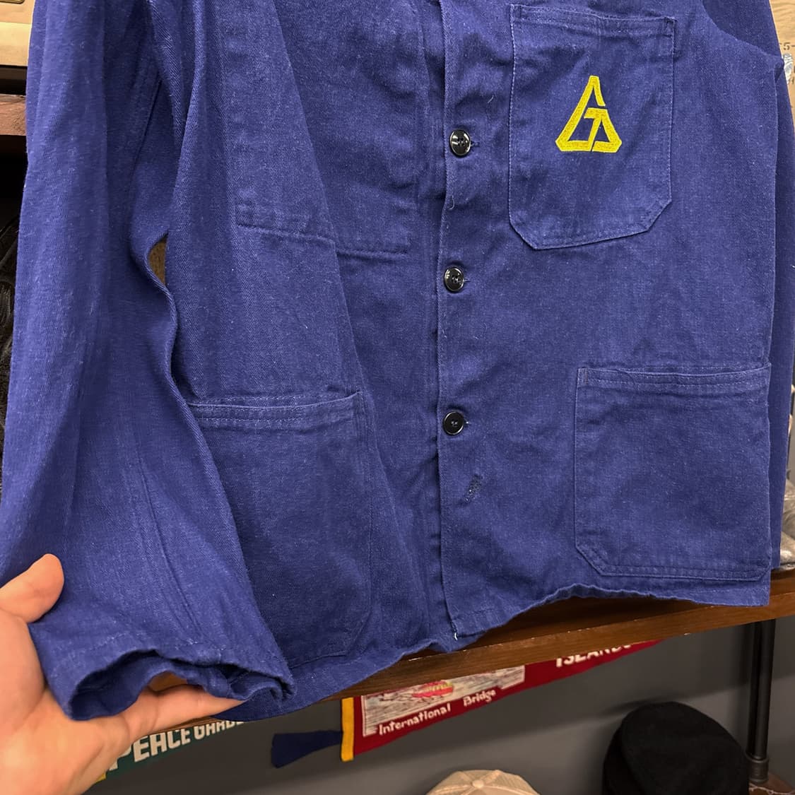 70~80s 오리지널 다잉 얀 프렌치워크자켓 포인트 자수 N802 상품이미지4