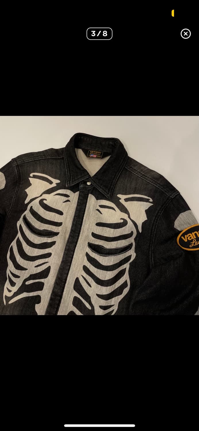 밴슨 레더 데님 셔츠 상품이미지2