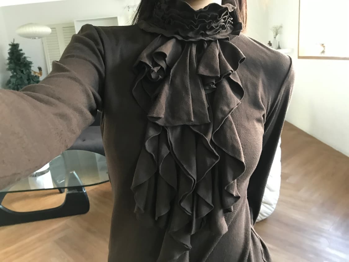 vintage brown frill top 상품이미지4