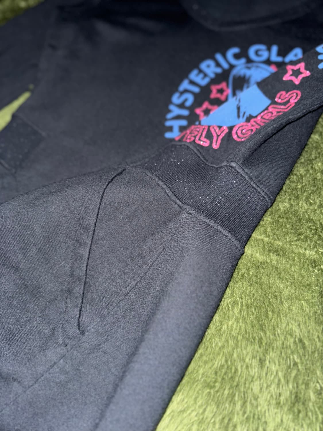 00s 히스테릭 글래머 글리터 로고 롱슬리브 원피스 블랙 상품이미지5